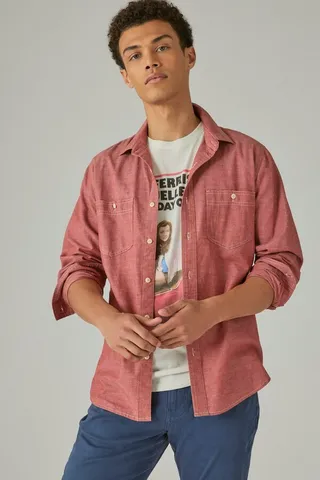 Chambray Workwear Long Sleeve Shirt