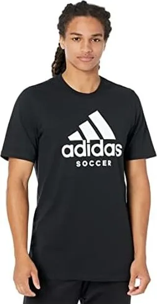 adidas Soccer Logo Tee (Black) Men's Clothing