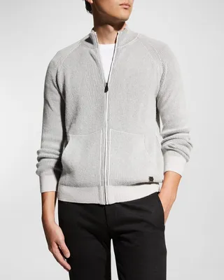 Men's Ribbed Full-Zip Sweater