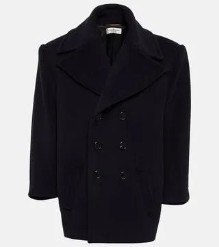Double-breasted wool coat