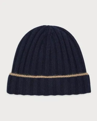 Men's Ribbed Cashmere Beanie