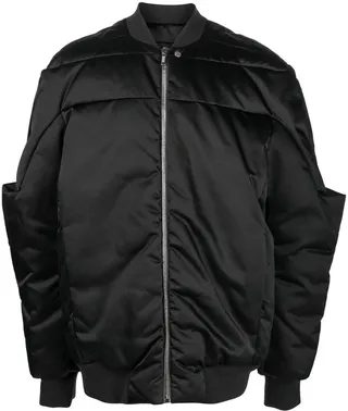 Gridered goose-down bomber jacket