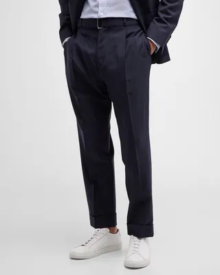Men's Hugo Belted Wool Pants
