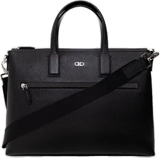 Logo Plaque Zipped Briefcase