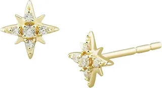 14K Yellow Gold & 0.04 TCW Diamond North Star Stud Earrings