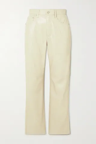 Nanushka - Vinni Cropped Vegan Leather Straight-leg Pants - Cream
