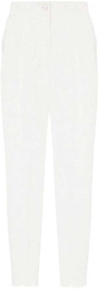 Lace Straight-Leg Trousers