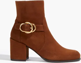 Benedicta buckle-embellished suede ankle boots