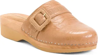 Carve Leather Clogs