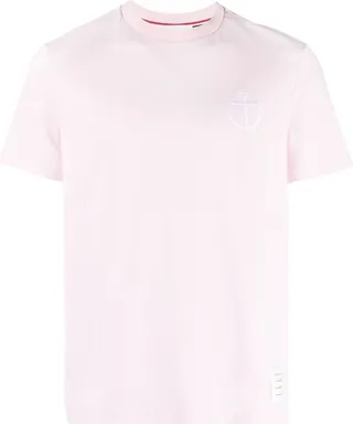 Pink Embroidered Anchor Cotton T-Shirt