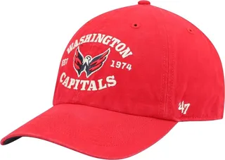 Men's '47 Red Washington Capitals Brockman Clean Up Adjustable Hat