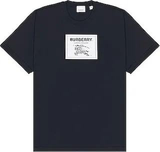 Burberry Roundwood Label T-shirt in Navy