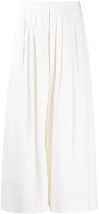 Wide-Leg Cropped Flared Trousers