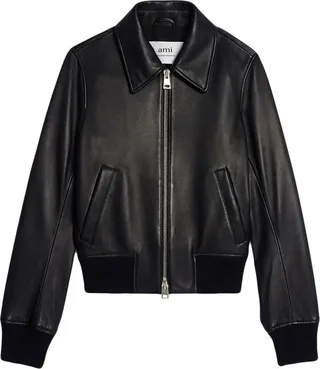 Zip-Up Leather Jacket