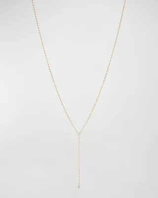 14k Yellow Gold Petite Nude Diamond Solo Lariat