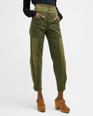 Marley High-Rise Straight Two-Toned Jeans