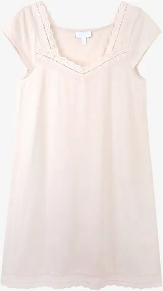 Womens Cloud Pink Lace-trim Cotton-jersey Nightdress