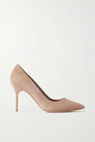 Manolo Blahnik - Bb 90 Suede Pumps - Cream