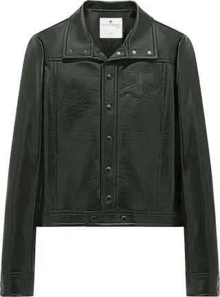 Button-Up Faux-Leather Jacket
