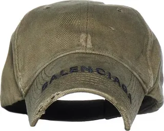 Balenciaga Logo Embroidered Distressed Baseball Cap