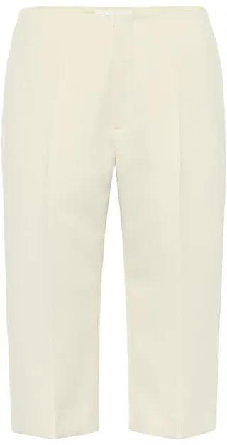 High-rise slim twill shorts