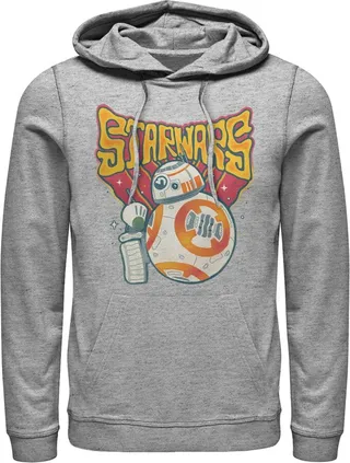 Men's Star Wars: The Rise of Skywalker Droid Duo Pull Over Hoodie - Athletic Heather - 2X Large