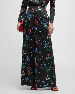 Floral Printed Wide Leg Pants