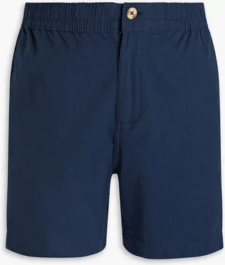 Cotton-blend seersucker shorts