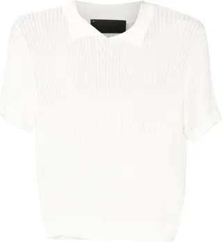 Dela I semi-sheer polo top