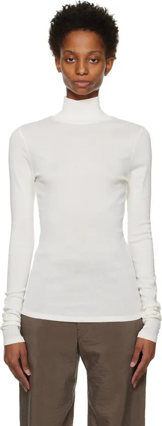 LEMAIRE White Second Skin Turtleneck
