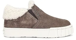 Miu Miu Suede Slip On Sneakers in Grey