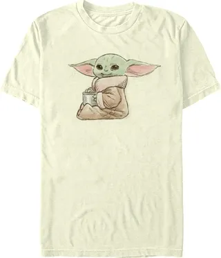 Men's Star Wars: The Mandalorian Grogu Sweet Sketch T-Shirt - Beige - Small