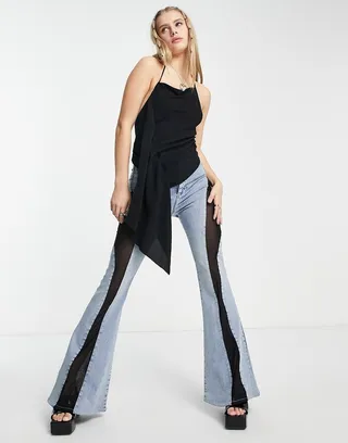 Weekday drape front cami in black