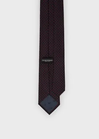 Pure silk jacquard tie with a diamond micro-pattern