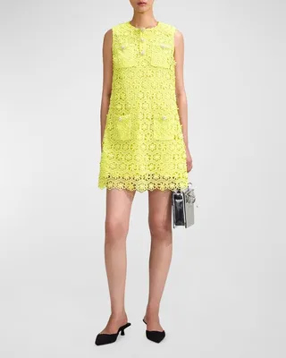 Daisy Guipure Lace Sleeveless Mini Dress