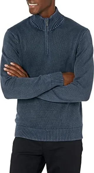 Goodthreads Men's Soft Cotton Quarter-Zip Sweater