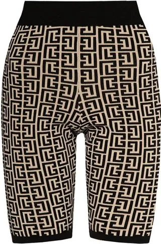 Balmain Logo Embroidered Elasticated Waistband Shorts