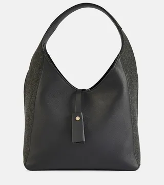 Folded Small leather shoulder bag