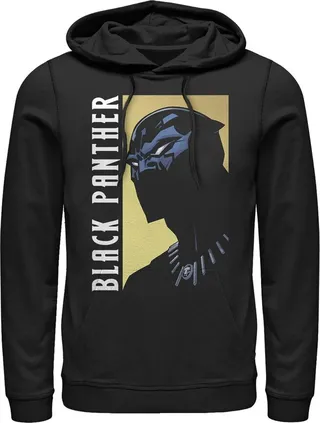 Men's Marvel Black Panther Fierce Expression Pull Over Hoodie - Black - 3X Large