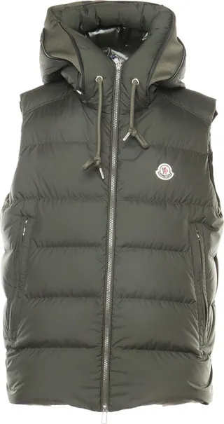 Moncler Logo Patch Zip-Up Hooded Padded Gilet