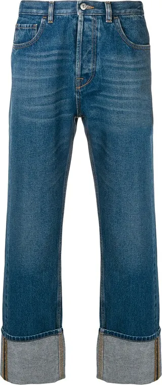 Turn-Up Wide-Leg Jeans