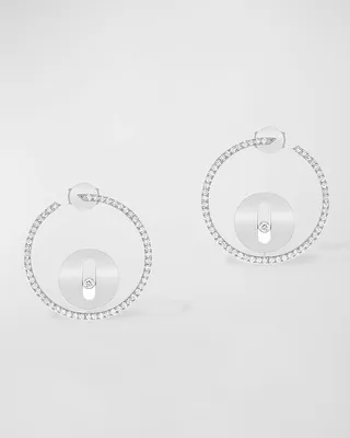 Lucky Move 18K White Gold Diamond Earrings
