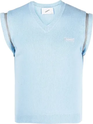 Zip-Detail Knitted Vest