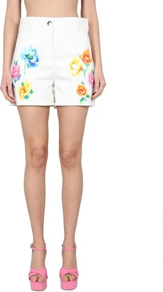 Boutique Moschino All-Over Floral Printed Denim Shorts
