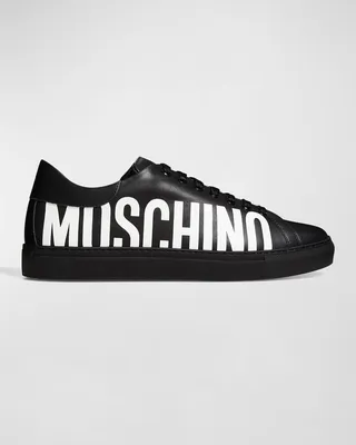 Men's Leather Low-Top Logo Sneakers
