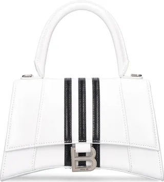 Small hourglass leather shoulder bag