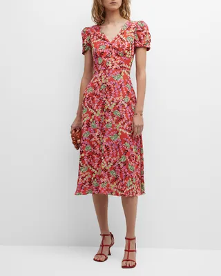 Margot Button-Front Midi Dress
