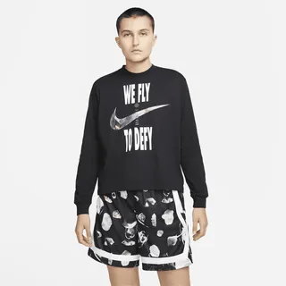 Nike Women's Swoosh Fly Boxy Long-Sleeve T-Shirt in Black