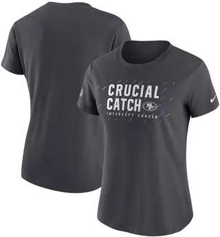 Women's Nike Anthracite San Francisco 49ers 2021 Nfl Crucial Catch Performance T-shirt