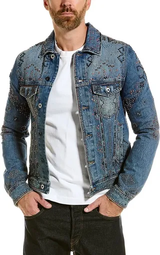 Valentino Stud Embellished Denim Jacket